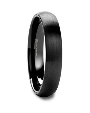 Larson Jewelers Raider Domed Brush Finished Tungsten Wedding Band - Black