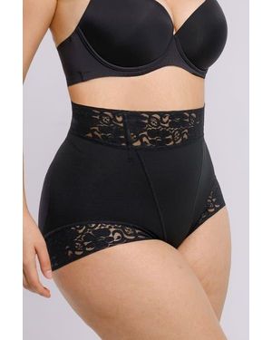Shapellx Mid-Rise Lace Shaper Brief - Black