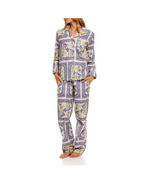 The Lazy Poet Emma Linen Pajamas - Blue