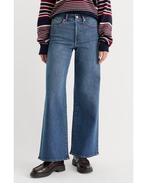 GOOD AMERICAN Good Waist High Waist Palazzo Jeans - Blue