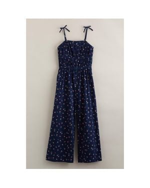 Treasure & Bond Kids' Bow Strap Jumpsuit - Blue