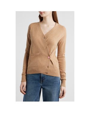 CISSA Button-Up Wool & Cashmere Wrap Cardigan - Blue