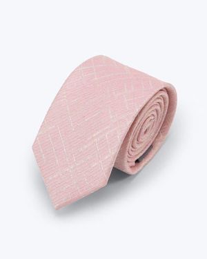 Knottery & Co Metallic Boucle Silk Jacquard Tie - Pink