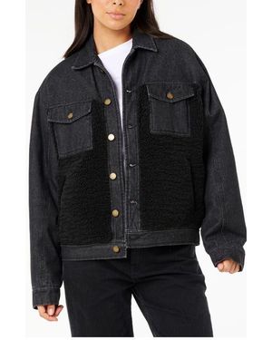 Rip Curl Cruisin Fleece Trim Denim Jacket - Black