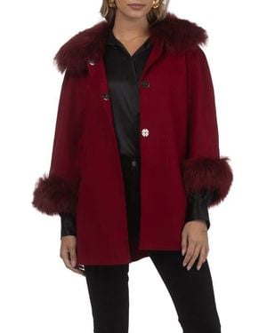 Gorski Select Wool Cape With Select Collar And Cuffs - Red