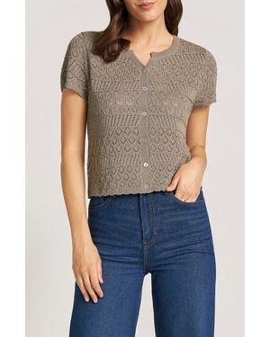 Matty M Orla Short Sleeve Cardigan - Blue