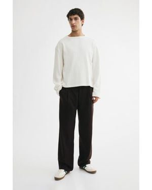 H&M Relaxed-Fit Linen-Blend Pants - White
