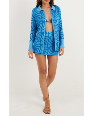 ViX Lara Jacquard Cover-Up Miniskirt - Blue