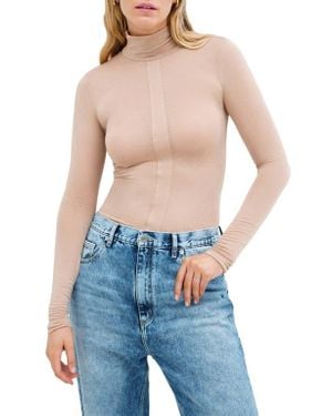 MARCELLA Amsterdam Sheer Jersey Turtleneck Top - Blue