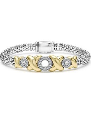 Lagos Embrace Xox Diamond Rope Bracelet - Metallic