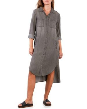 Wash Lab Denim Chill Out Shirtdress - Gray