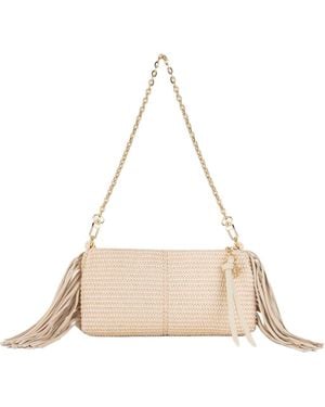 Maje Miss M Raffia-Look Clutch Bag - Natural
