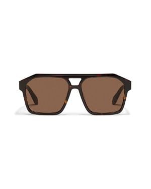 Quay Soundcheck 57Mm Gradient Aviator Sunglasses - Brown