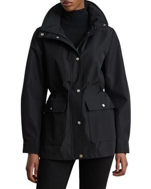 Ralph Lauren Hooded Contrast Trim Windbreaker Jacket - Black