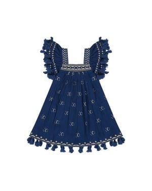 MER ST BARTH Serena Tassel Dress - Blue