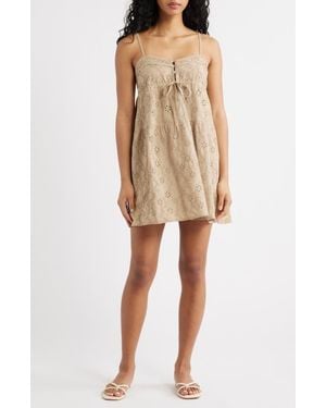 DELUC Amore Cotton Broderie Minidress - Natural