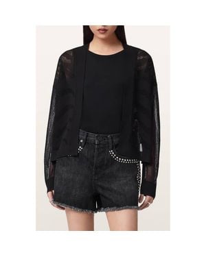 AllSaints Misha Crop Cardigan - Black