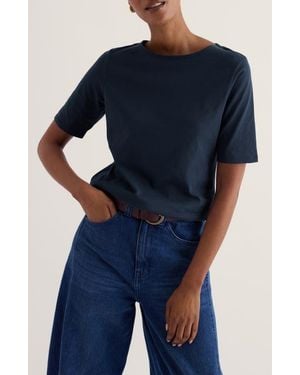 Seasalt Cornwall Poisson Organic Cotton T-Shirt - Blue