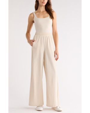 Zella Transit Wide Leg Jumpsuit - Natural