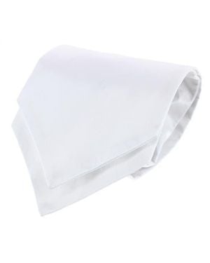 Trafalgar Grant Solid Colored Silk Ascot - White