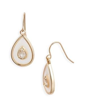 Nordstrom Resin Cubic Zirconia Teardrop Earrings - Metallic