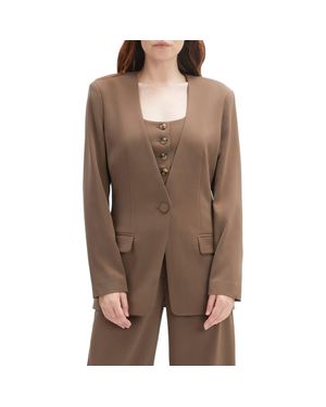 Bardot Ellera Fitted One-Button Blazer - Brown