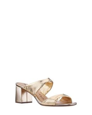 Nina Bassie Block Heel Slide Sandal - Natural