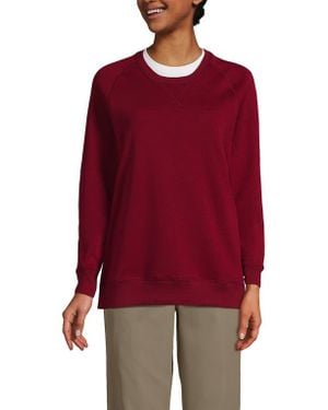 Lands' End School Uniform Adult Long Sleeve Crewneck Sweatshirt - Red