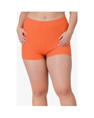 Calypsa Plus Size Swim Shorts - Orange