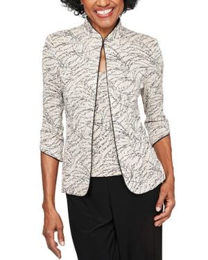 Alex Evenings Foiled Print Twinset - White