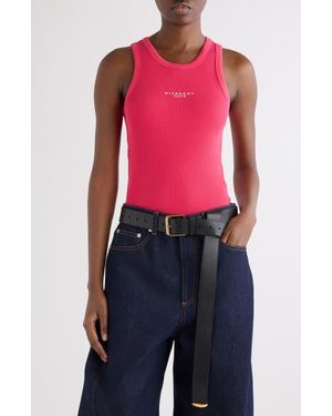 Givenchy Embroidered Logo Stretch Cotton Rib Tank