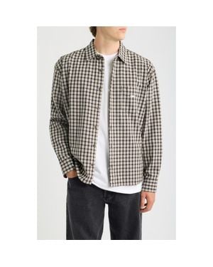Obey Bigwig Axel Check Woven Shirt - Gray