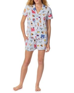 Kate Spade Print Short Sleeve Pajamas - Blue