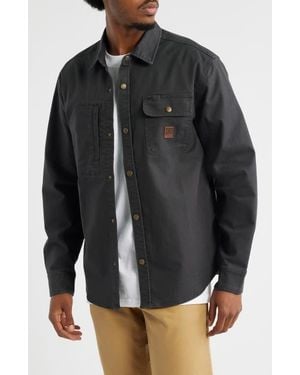 Brixton Builders Stretch Cotton Blend Overshirt - Black
