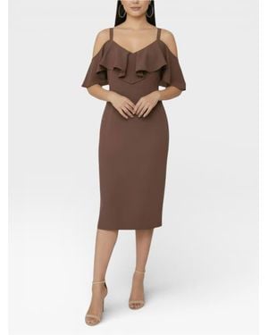 Rachel Roy Marcella Off The Shoulder Ruffle Midi Dress - Red
