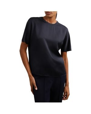 Reiss Lena Silk Top - Black
