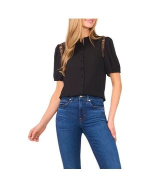 Cece Lace Inset Top - Black