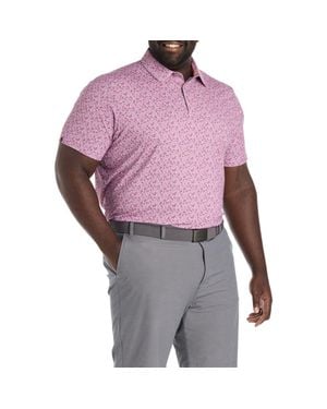 Callaway Apparel Big & Tall Confetti-Print Performance Polo Shirt - Purple