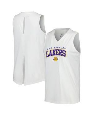 Levelwear Los Angeles Lakers Paisley Peekaboo Tank Top - White