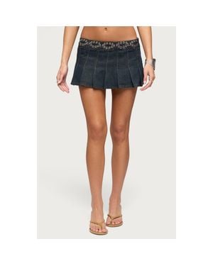 Edikted Roria Grommet Skort - Blue