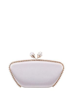 Nina Goddess Frame Clutch - White
