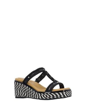 J. Reneé Tavelle Platform Wedge Sandal - Black