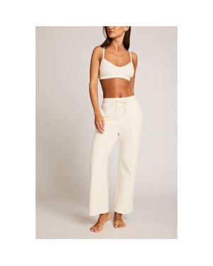 Negative Underwear Waffle Knit Cropped Track Pant - White