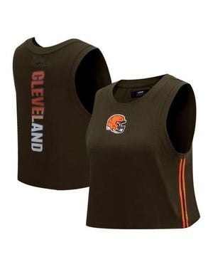 Pro Standard Cleveland Browns Ombre Wordmark Classic Cropped Tank Top - Black