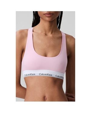 Calvin Klein Modern Cotton Collection Unlined Cotton Blend Bralette - Brown