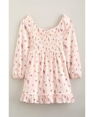 Treasure & Bond Kids' Ruffle Hem Smocked Dress - Pink