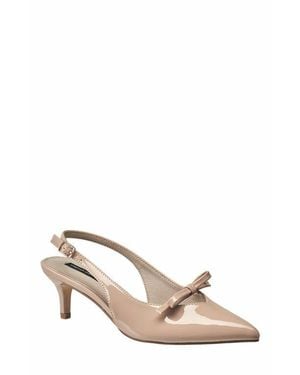French Connection Quinny Slingback Kitten Heel - Natural