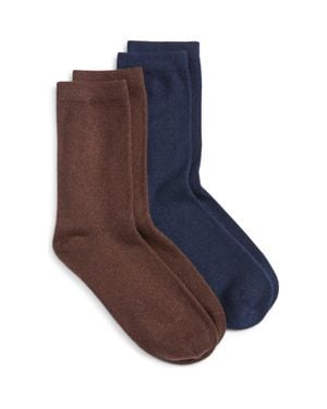 Nordstrom Assorted 2-Pack Cashmere Blend Crew Socks - Blue