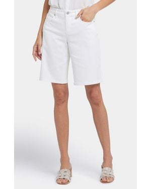 NYDJ Lilly Straight Leg Denim Shorts - White
