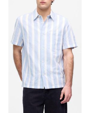 Madewell Short Sleeve Linen & Cotton Button-Up Shirt - White